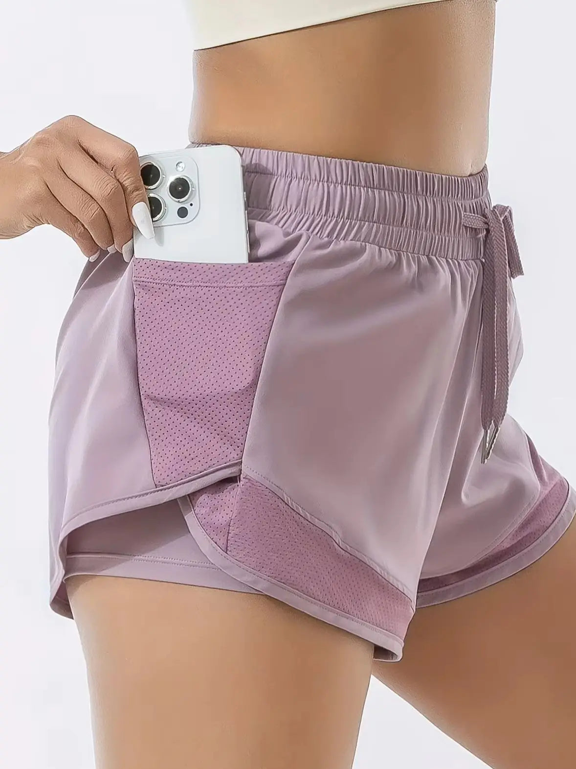 Short de running 2 en 1 con interior antirroce