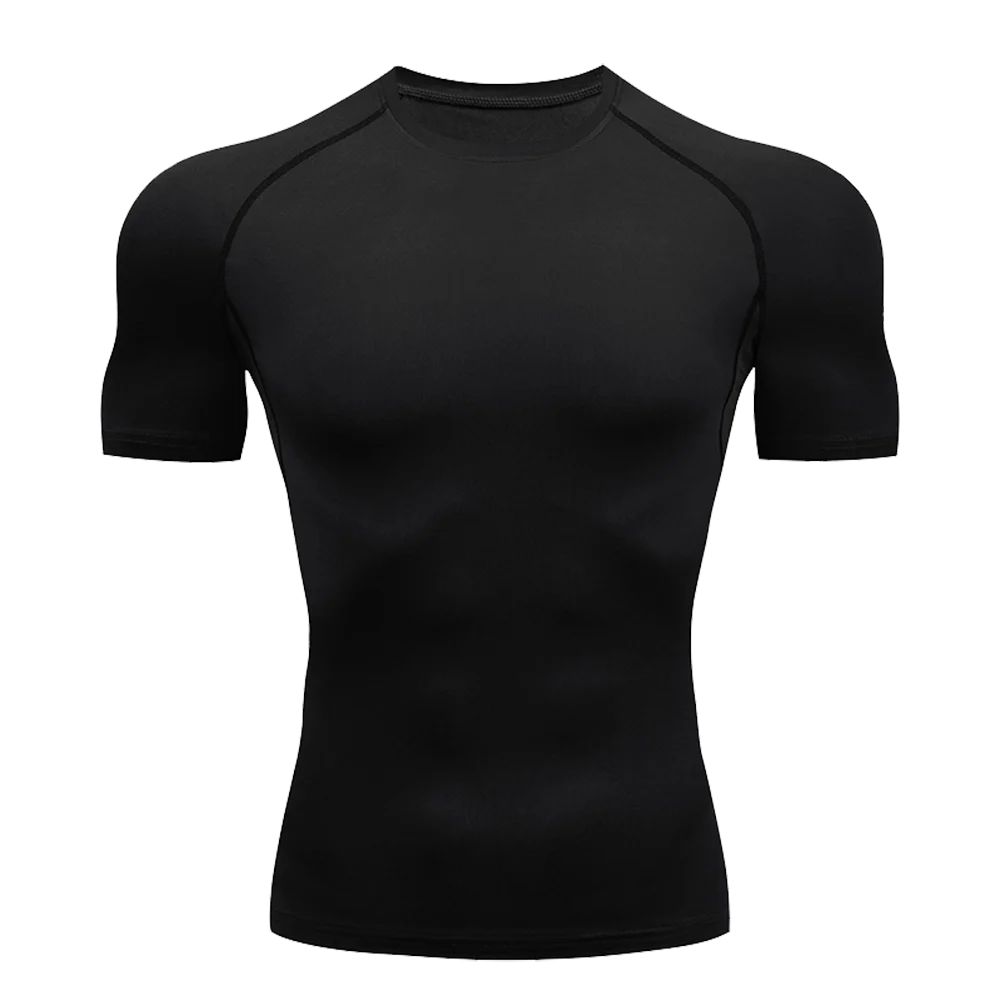 Remera deportiva ajustada de hombre de manga corta