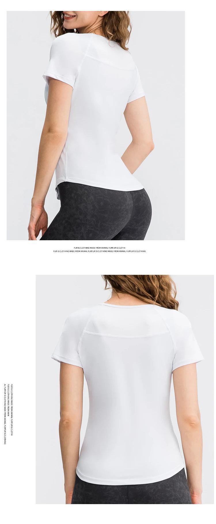 Remera deportiva de manga corta en poliéster y elastano