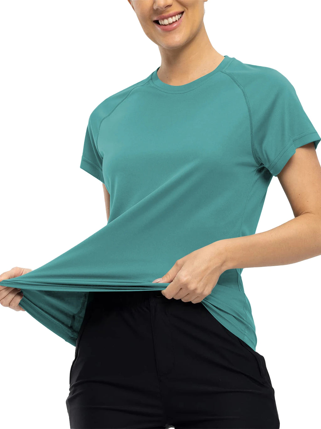 Remera deportiva de tejido de malla y cuello redondo
