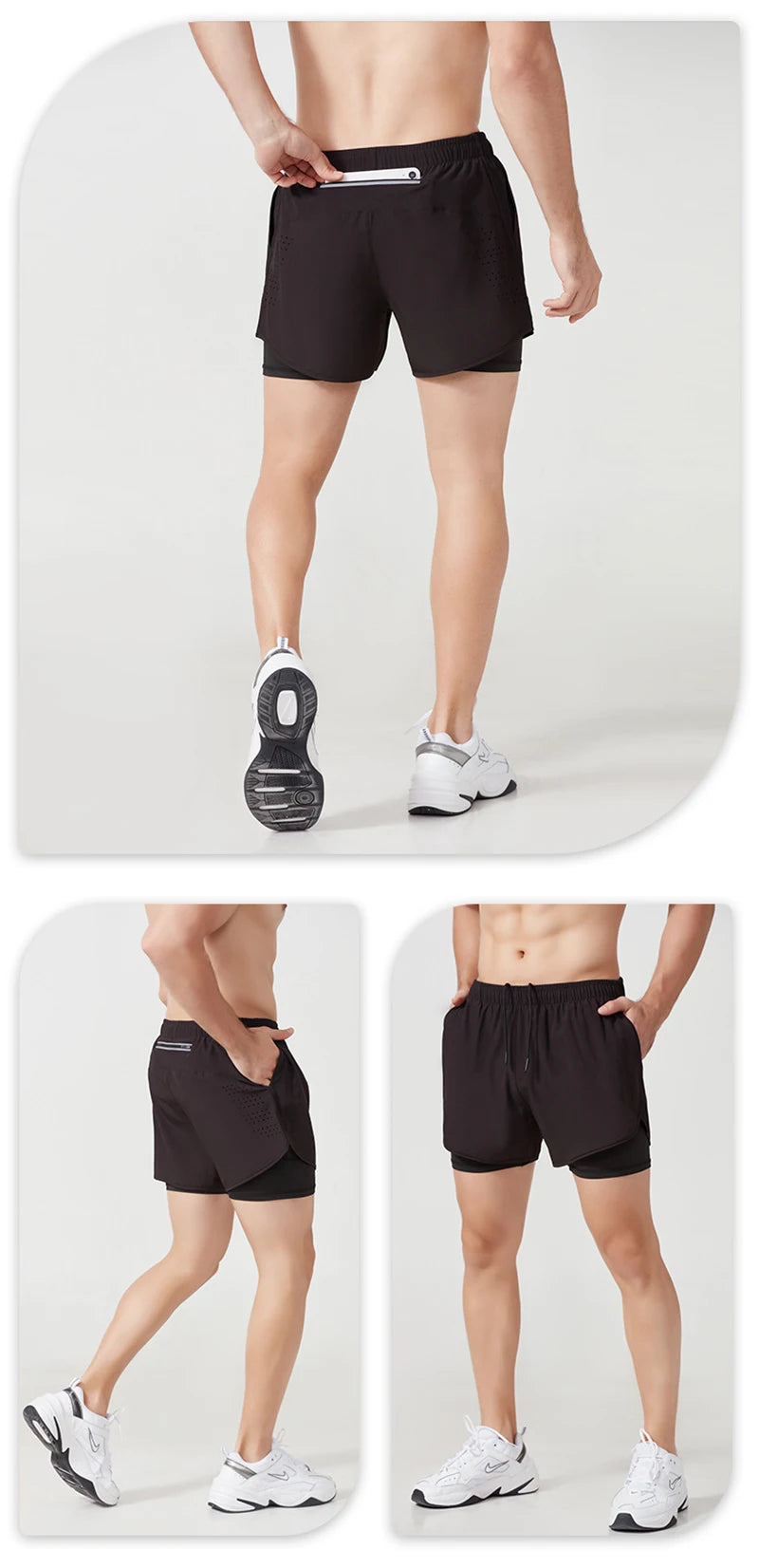 Short de running de hombre de doble capa
