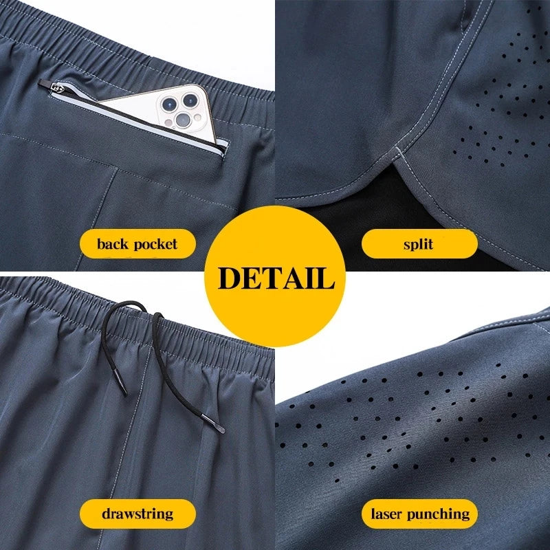 Short de running de hombre de doble capa