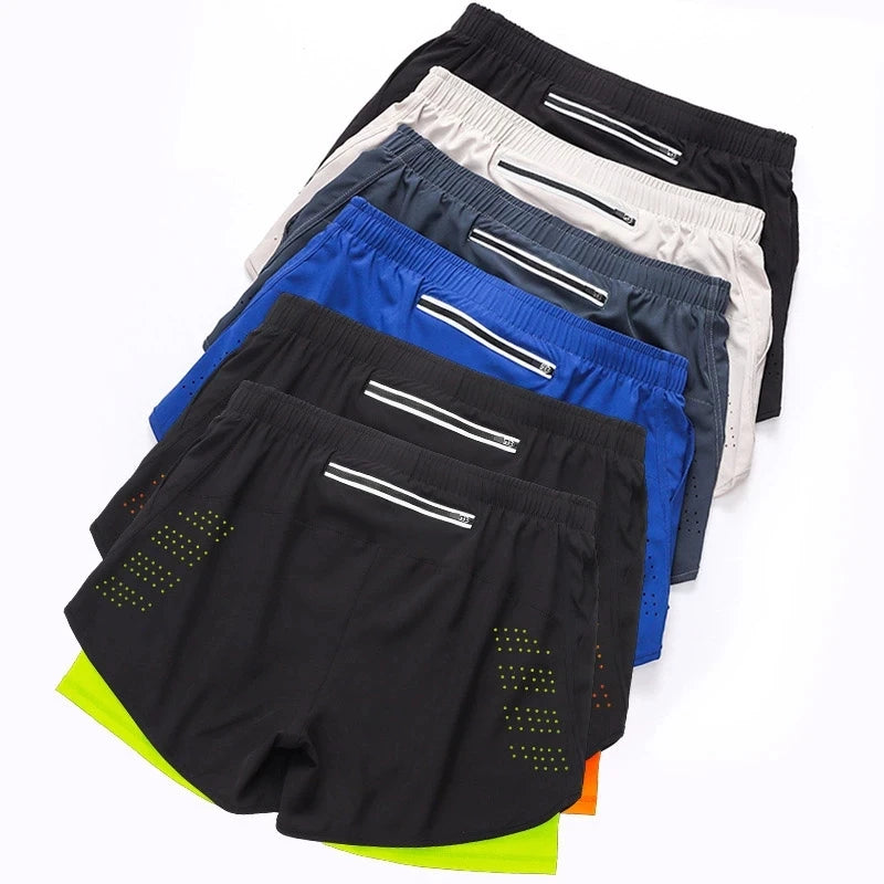 Short de running de hombre de doble capa