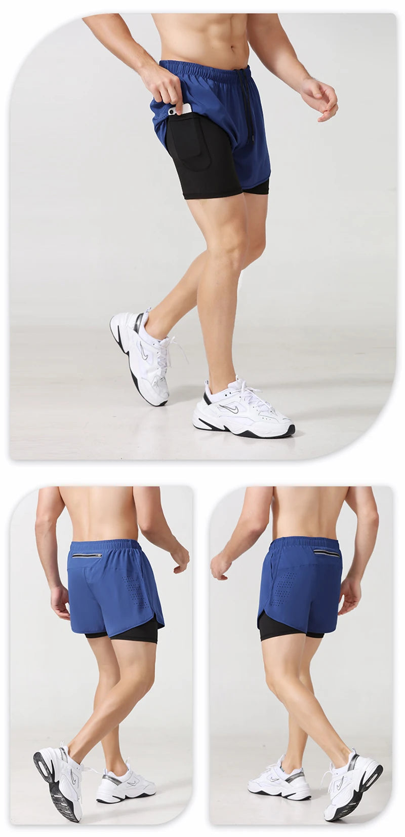 Short de running de hombre de doble capa