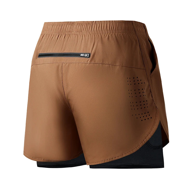 Short de running de hombre de doble capa