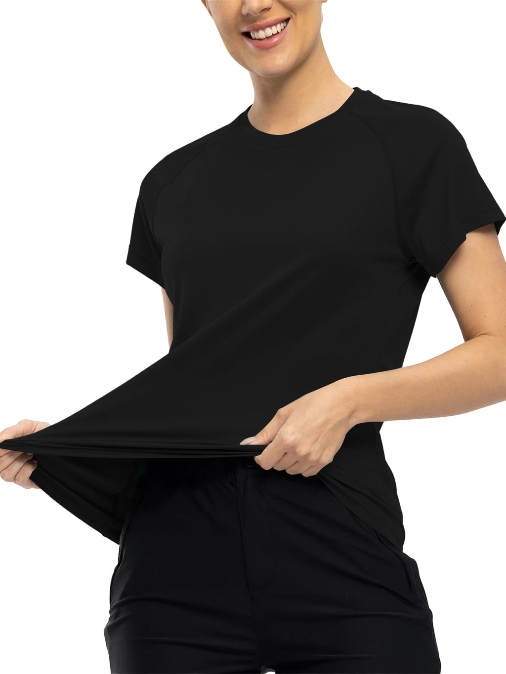 Remera deportiva de tejido de malla y cuello redondo