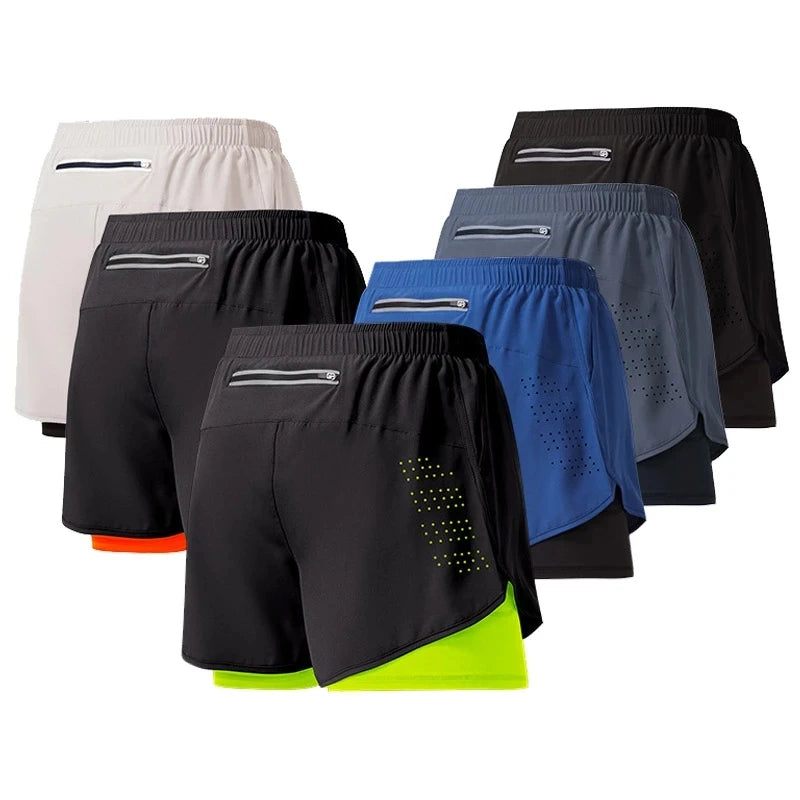 Short de running de hombre de doble capa