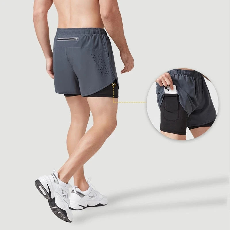 Short de running de hombre de doble capa