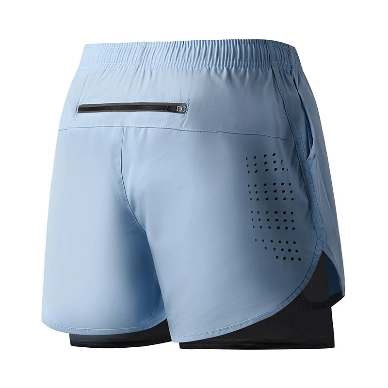 Short de running de hombre de doble capa