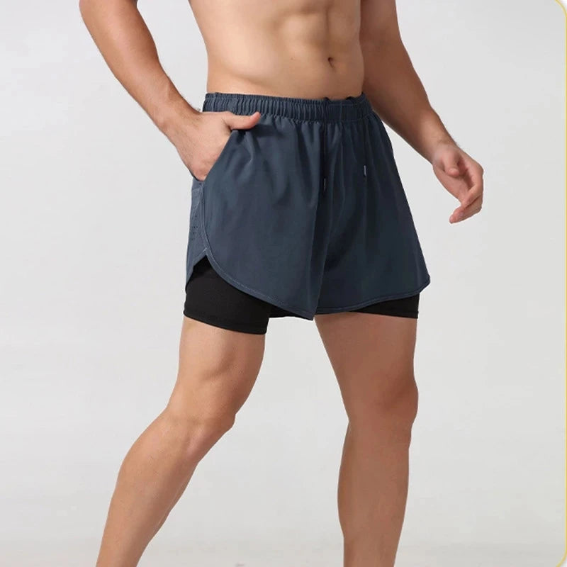 Short de running de hombre de doble capa