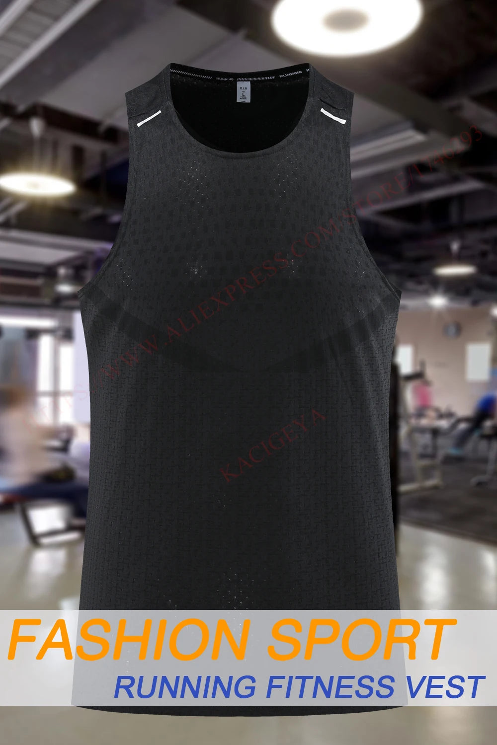 Musculosa deportiva elastizada de hombre de secado rápido