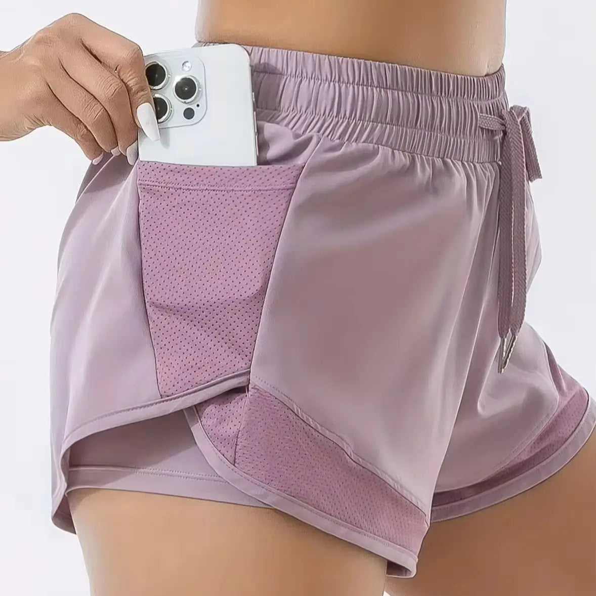 Short de running 2 en 1 con interior antirroce