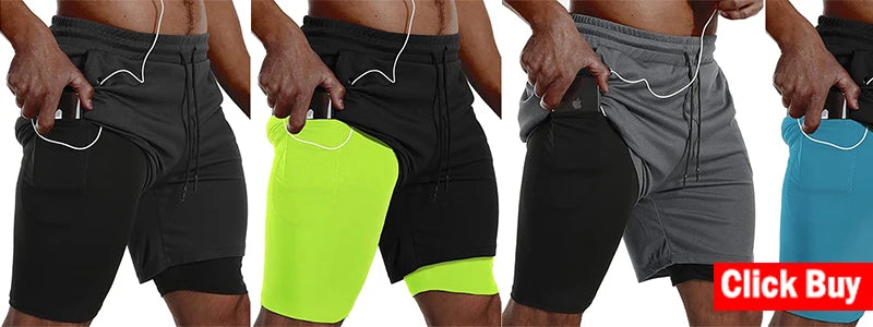Short de running de hombre de doble capa