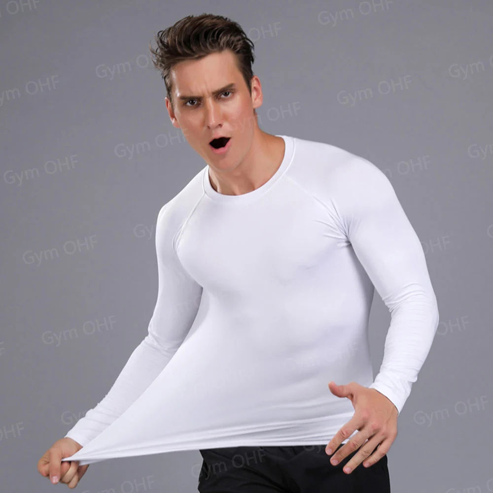 Remera deportiva ajustada de hombre de manga corta