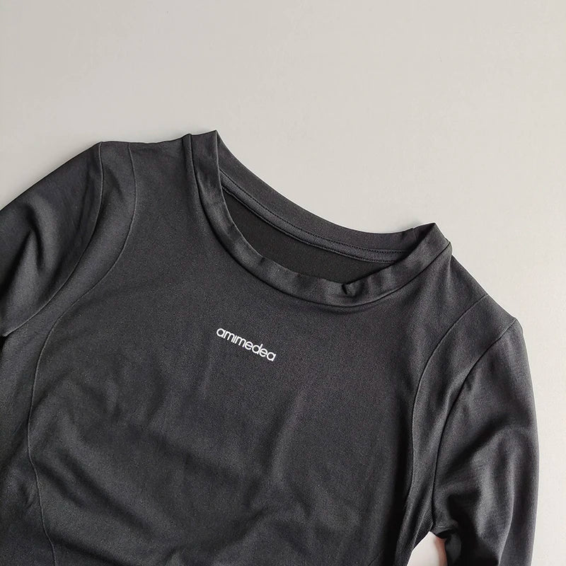 Remera deportiva ajustada de manga larga