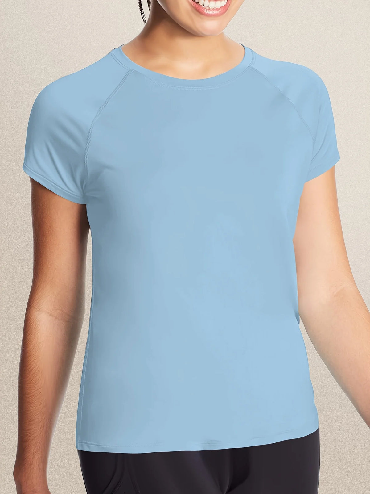 Remera deportiva de tejido de malla y cuello redondo