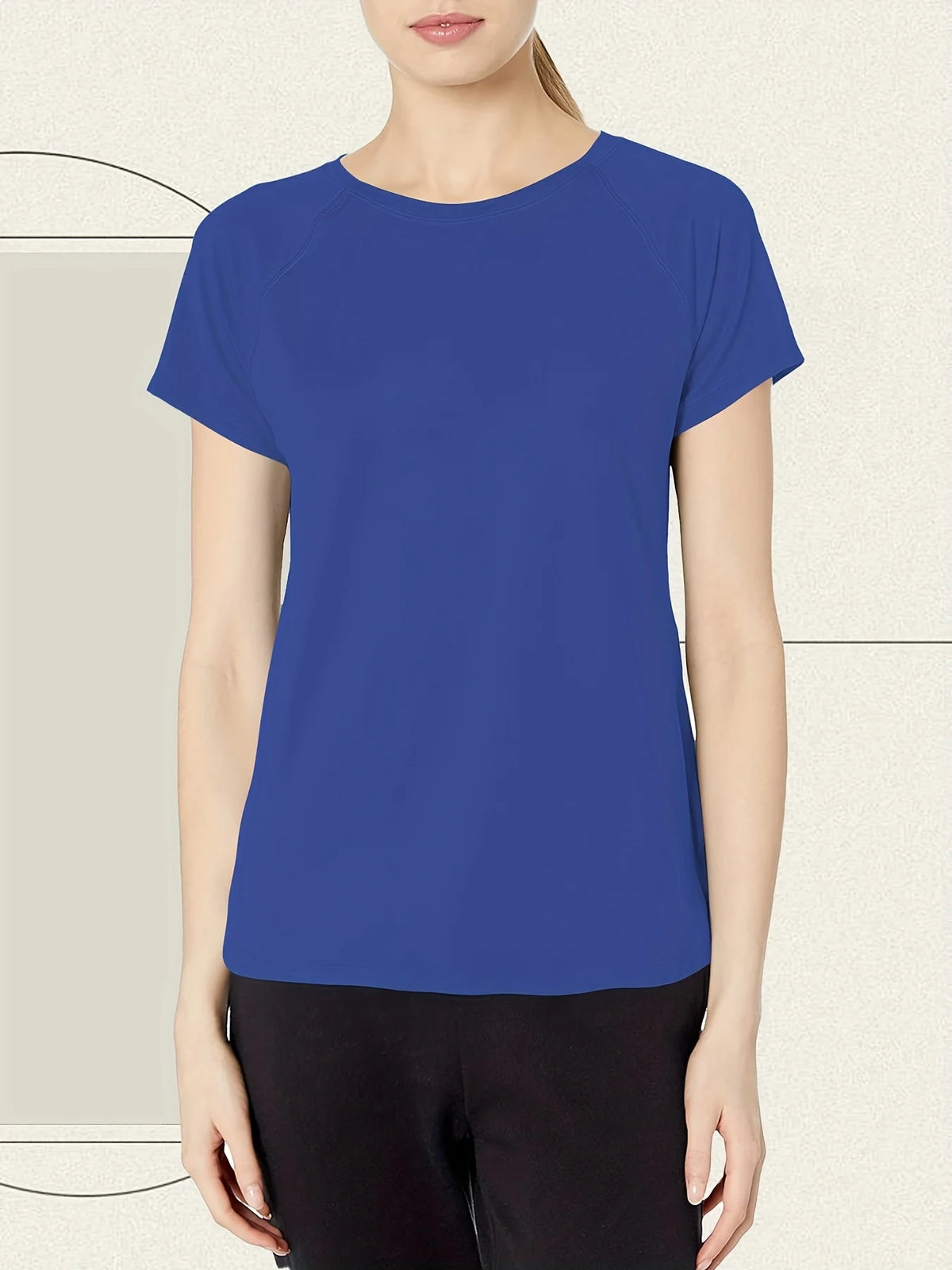 Remera deportiva de tejido de malla y cuello redondo