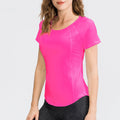 Remera deportiva de manga corta en poliéster y elastano