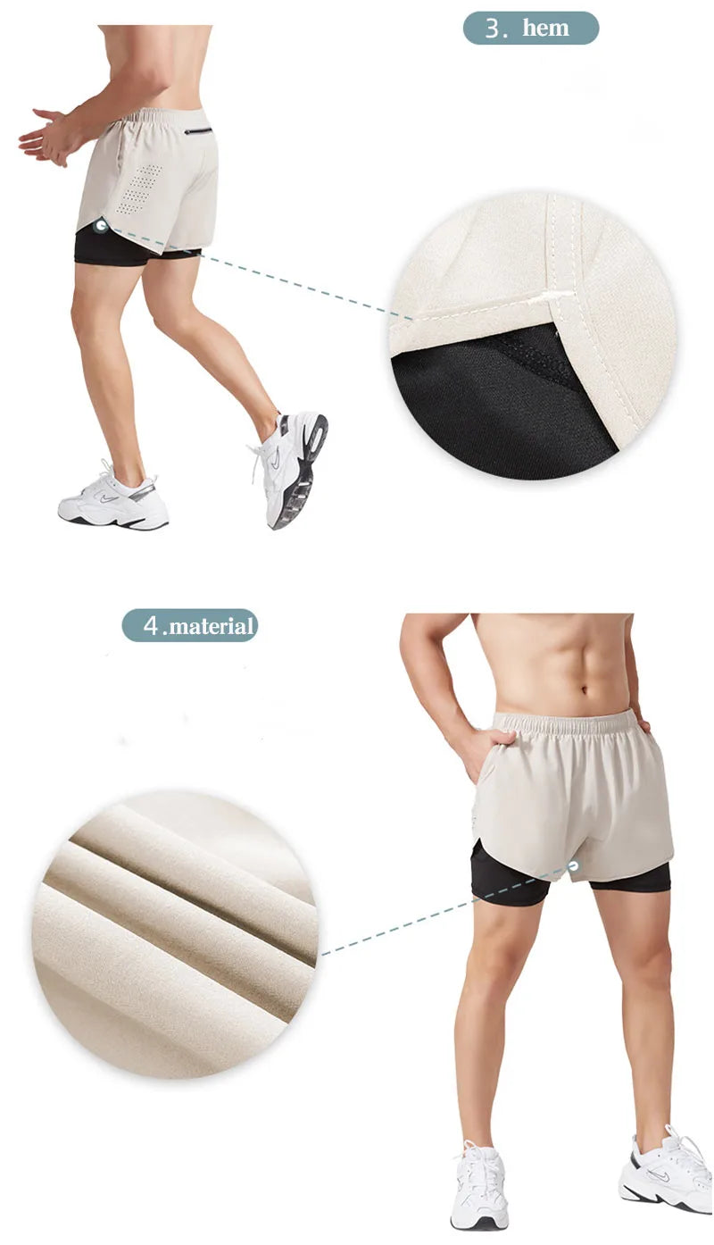 Short de running de hombre de doble capa
