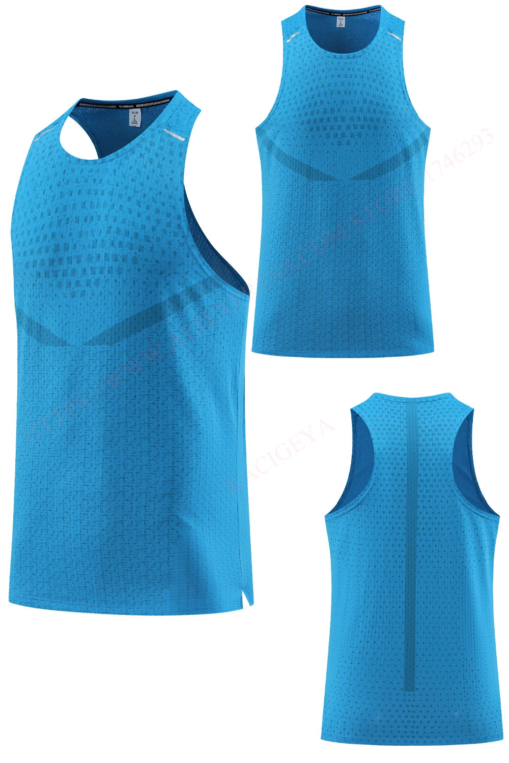 Musculosa deportiva elastizada de hombre de secado rápido