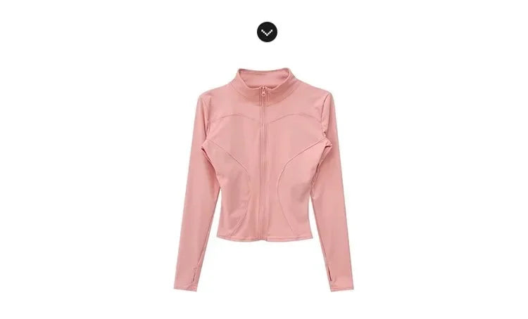 Campera deportiva entallada de mujer con cuello camisero