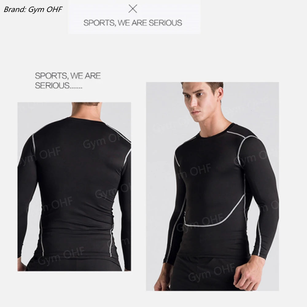 Remera deportiva ajustada de hombre de manga corta