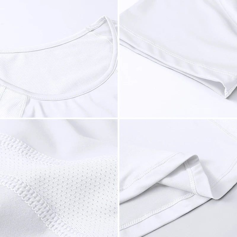 Remera deportiva de manga corta en poliéster y elastano