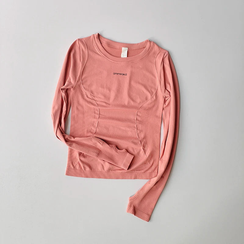 Remera deportiva ajustada de manga larga