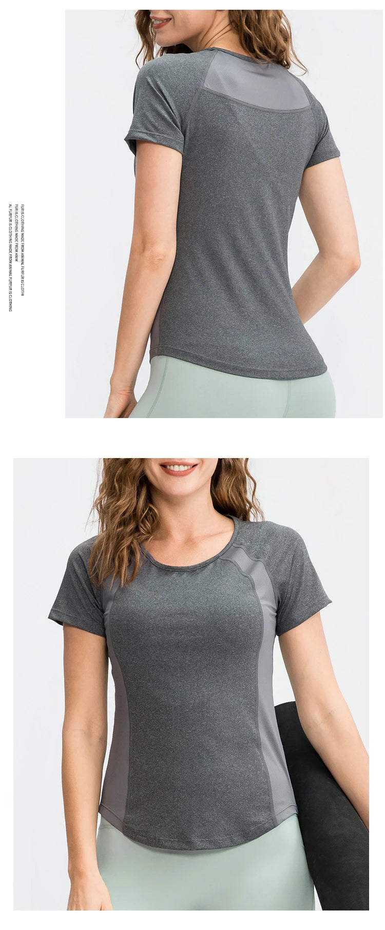 Remera deportiva de manga corta en poliéster y elastano