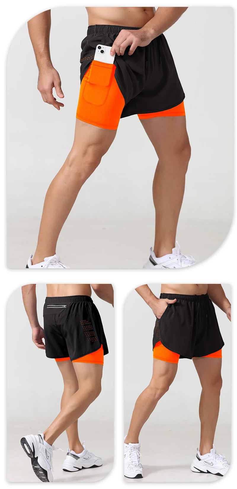 Short de running de hombre de doble capa