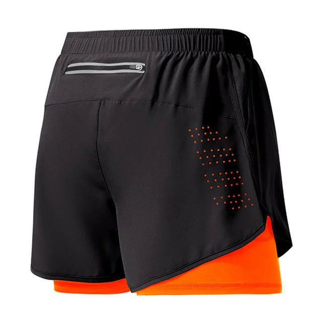 Short de running de hombre de doble capa
