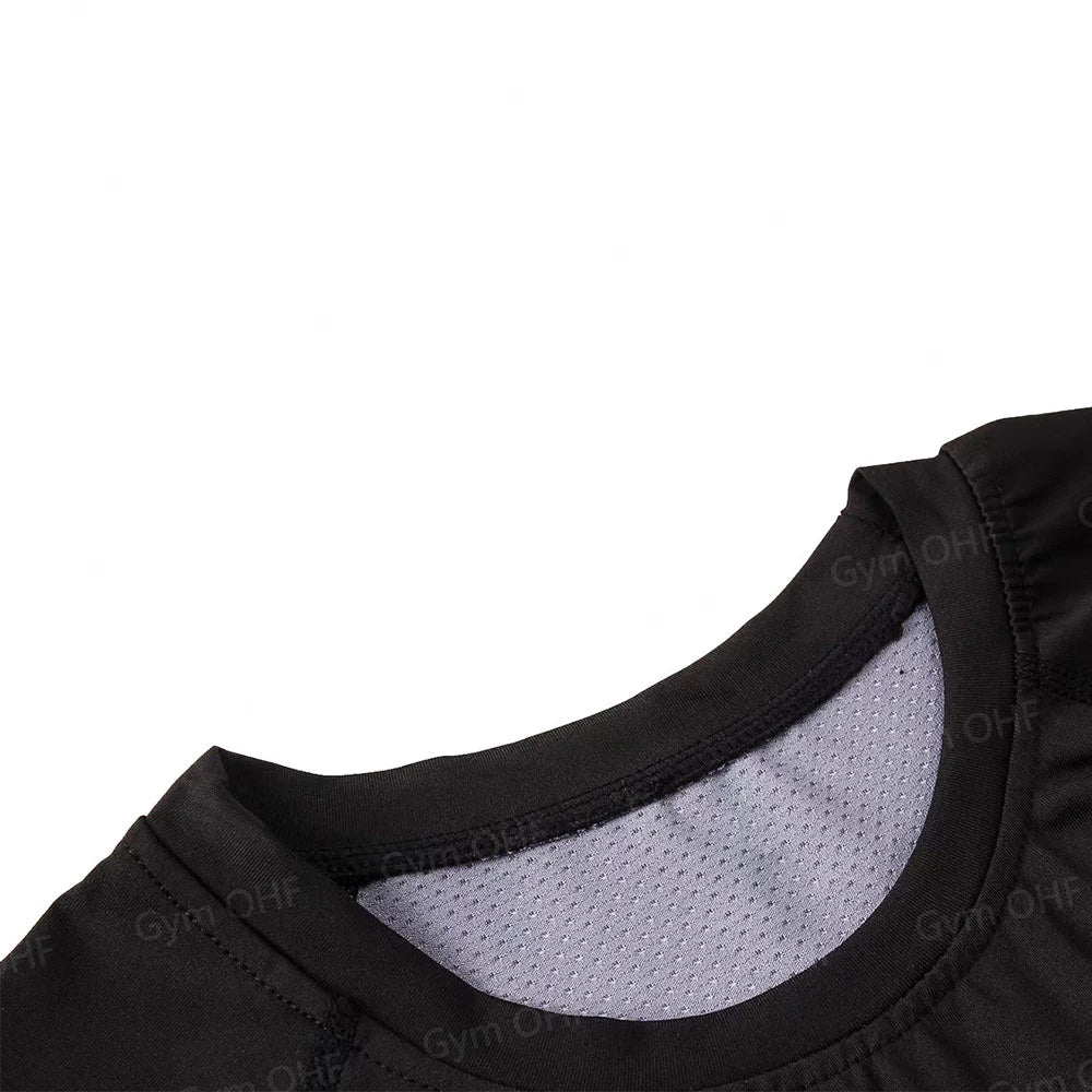 Remera deportiva ajustada de hombre de manga corta