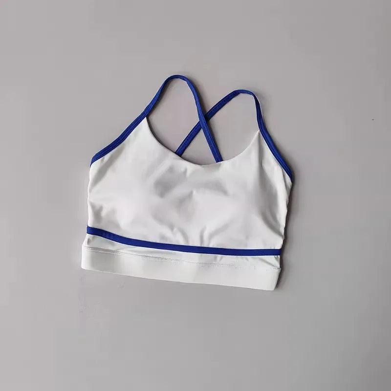 Conjunto deportivo de top y calza de tiro alto con bloques de color