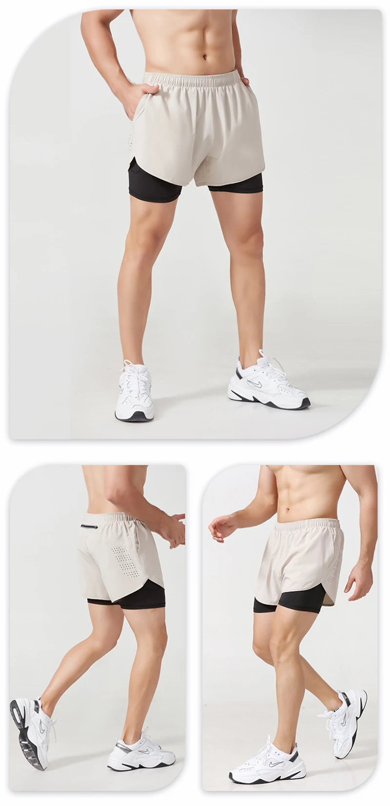 Short de running de hombre de doble capa