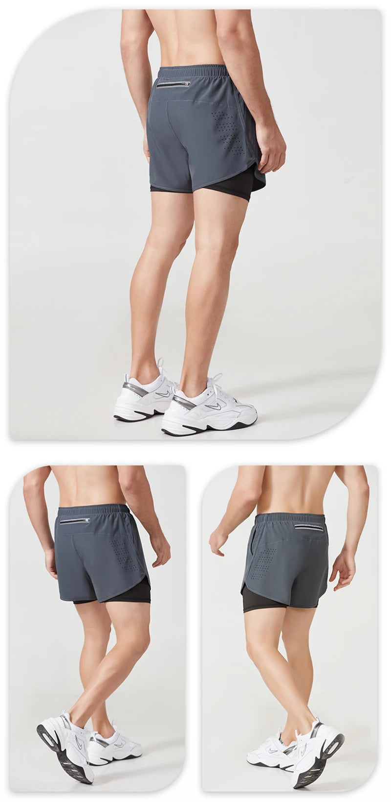 Short de running de hombre de doble capa