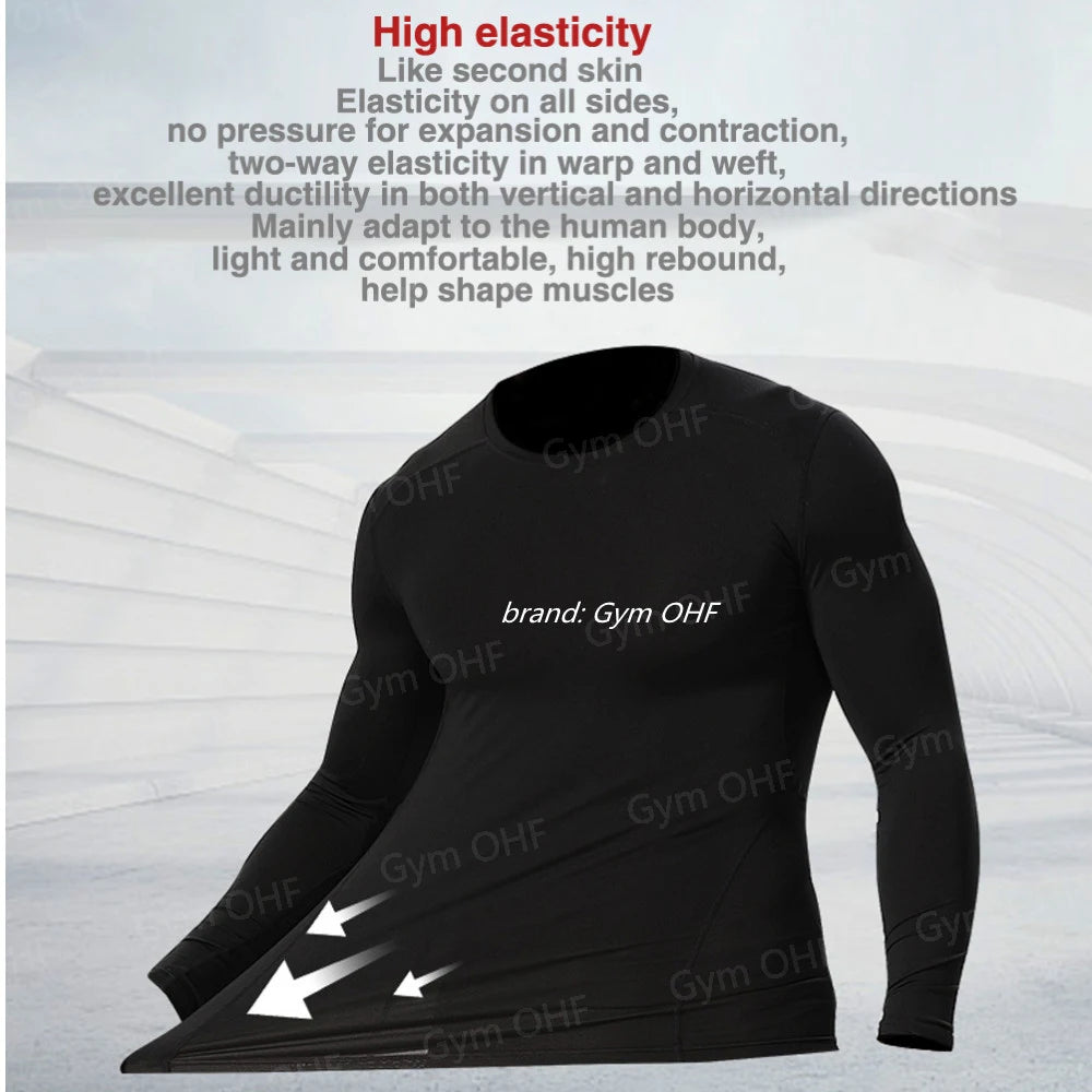 Remera deportiva ajustada de hombre de manga corta
