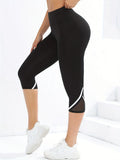 Calza capri deportiva de tiro alto elastizada