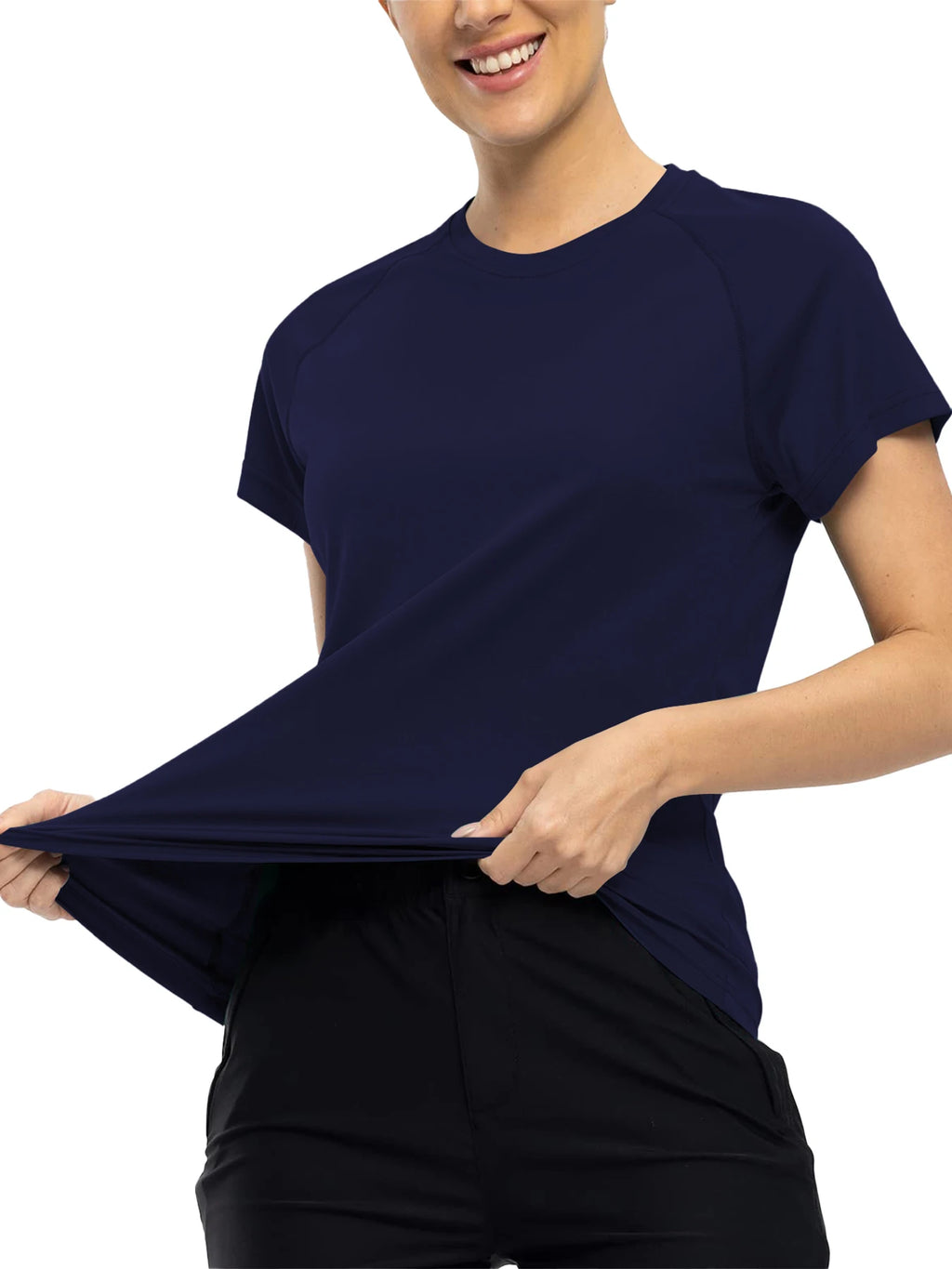 Remera deportiva de tejido de malla y cuello redondo