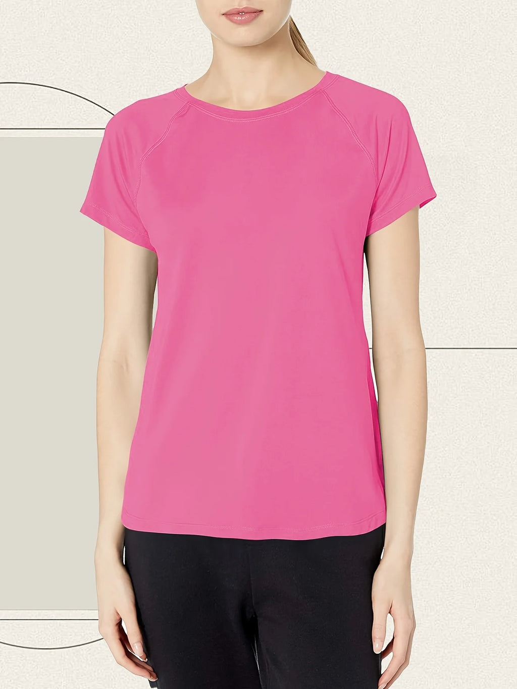 Remera deportiva de tejido de malla y cuello redondo