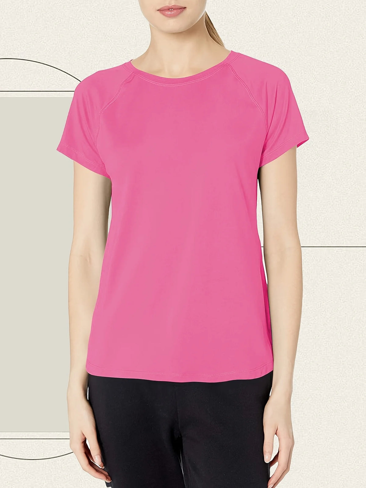 Remera deportiva de tejido de malla y cuello redondo