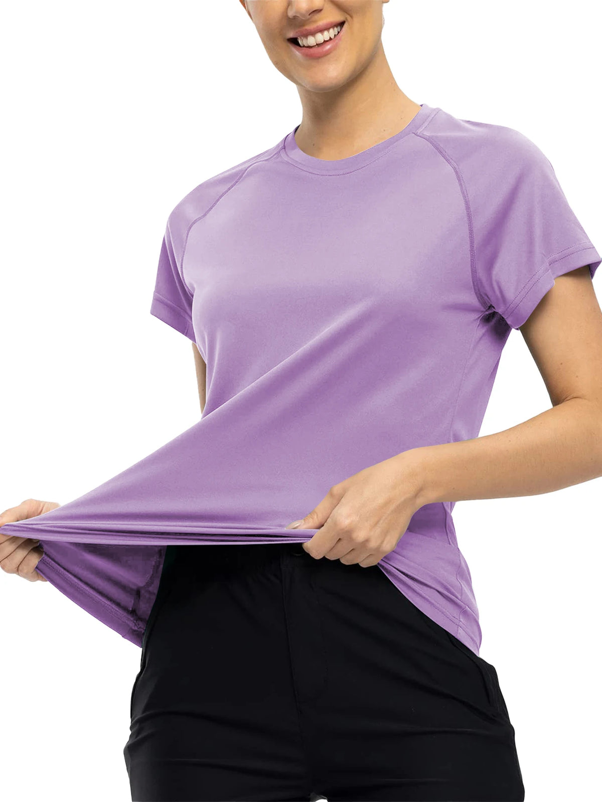Remera deportiva de tejido de malla y cuello redondo
